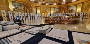 A photo of the Silent Witness display in the Kansas State Capitol rotunda on Advocacy Day, 2020.